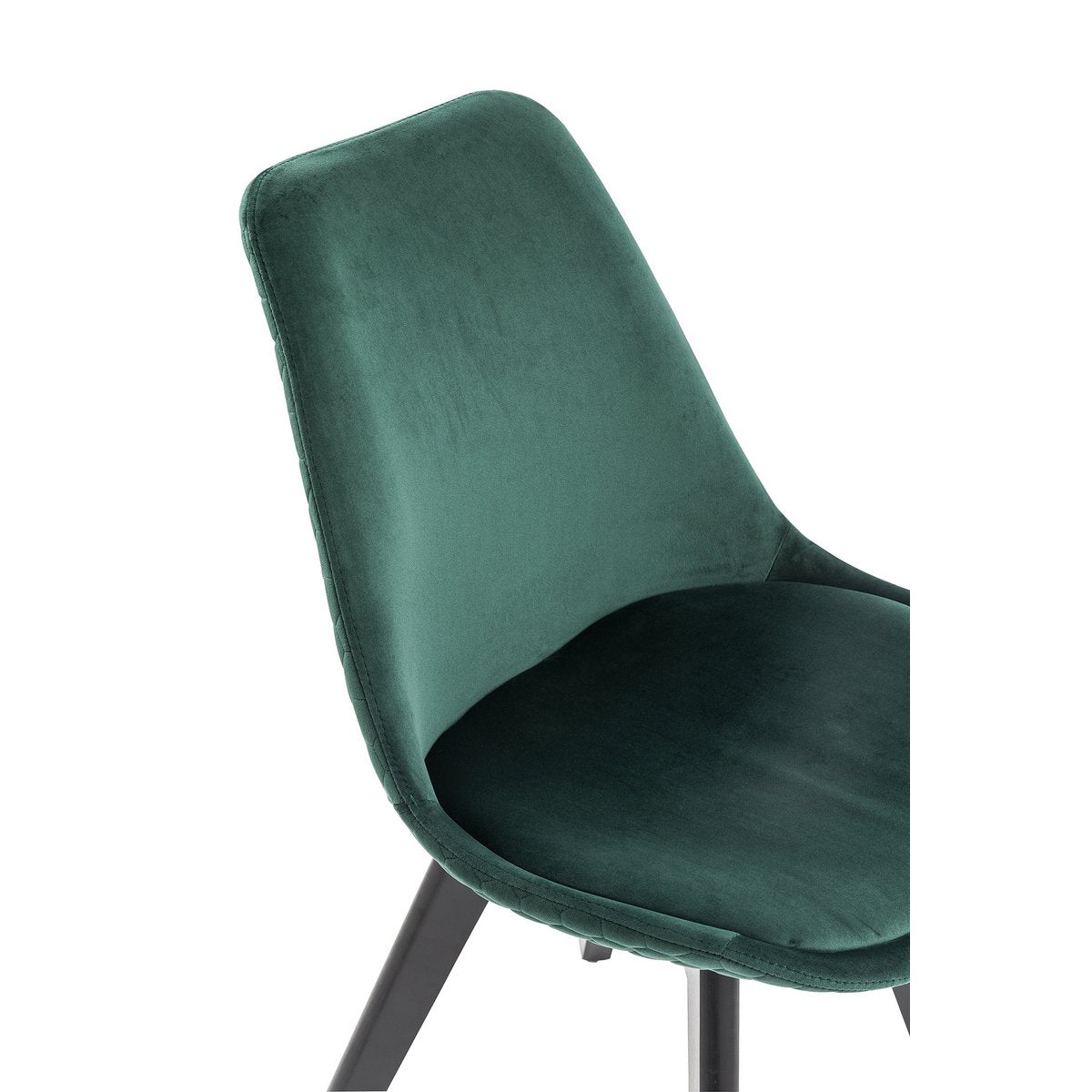 Set van 2 eetkamerstoelen in groen fluweel