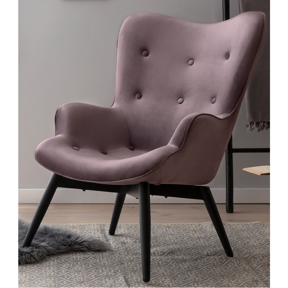 Fauteuil roze fluweel