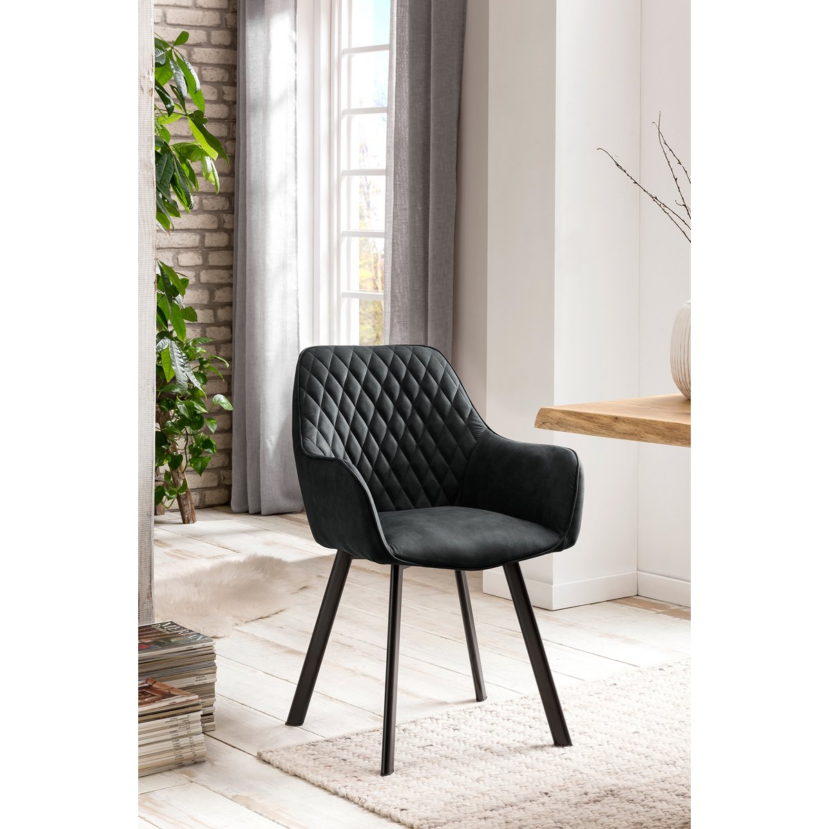 Set van 2 fauteuils, antraciet microvezel