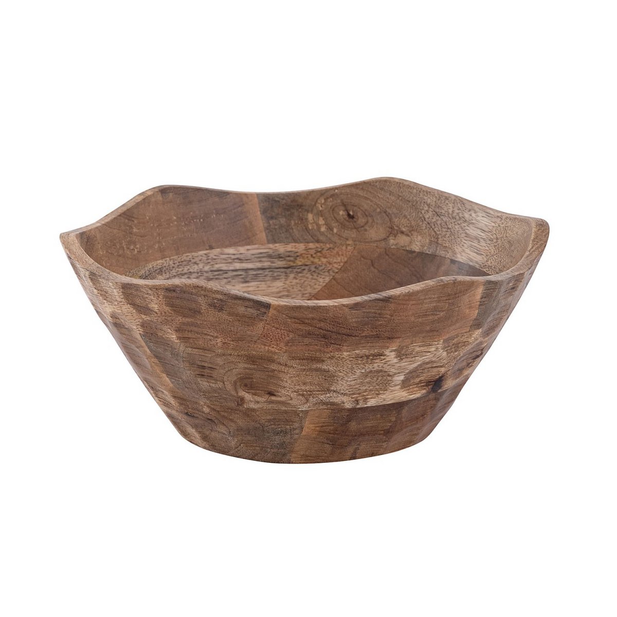 Decoratieve schaal houten kom Ø25 of 30 cm H6cm ronde originele mangolz solide