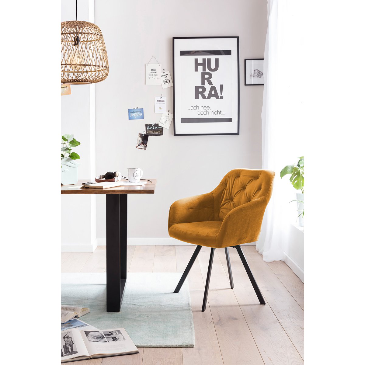 Fauteuil met 360° draaifunctie Mosterdgeel