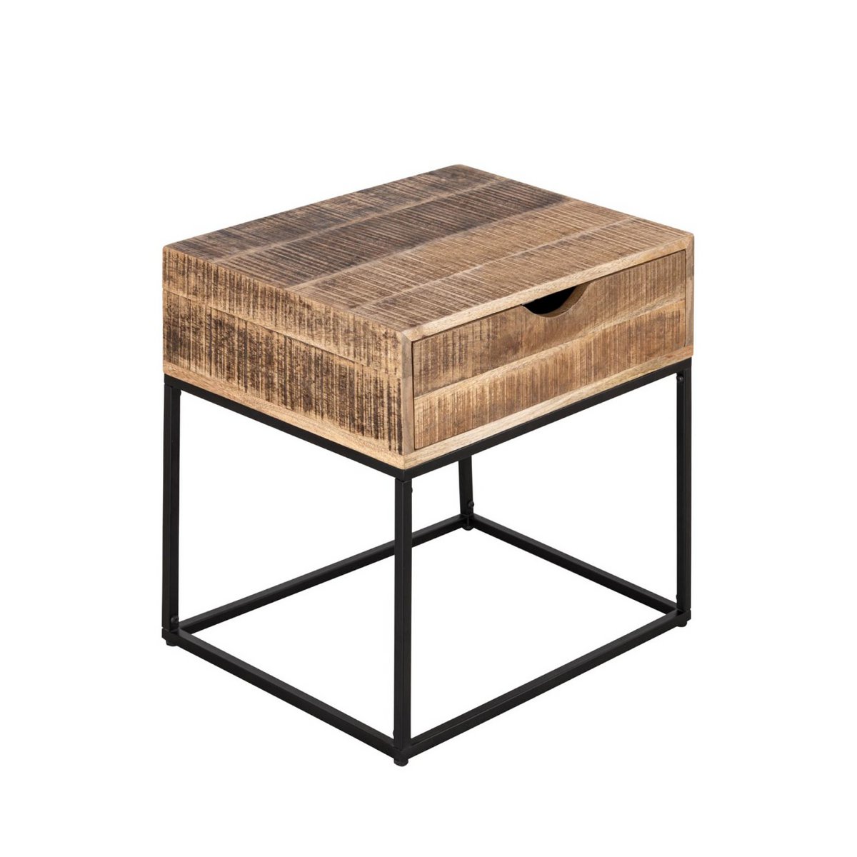 Nachtkast houten nachtkast 45x45x35cm nachtconsole maya bijzitter metalen frame