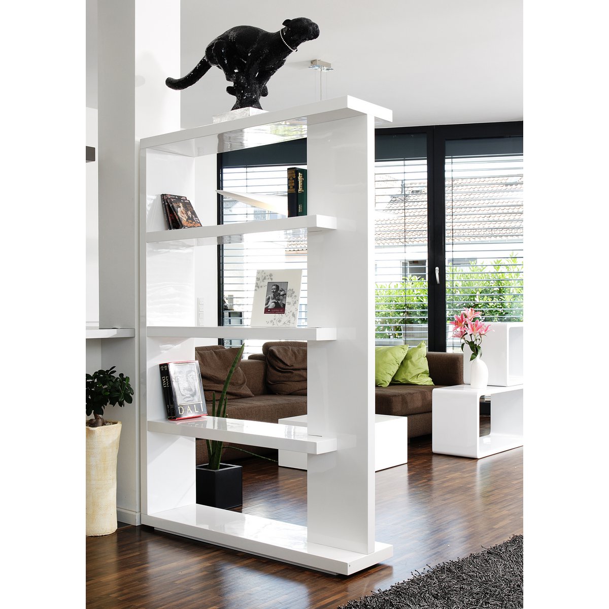 Roomdivider 128x30x180 cm wit