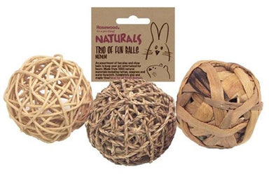 Rosewood Trio Of Fun Balls Medium 8 Cm