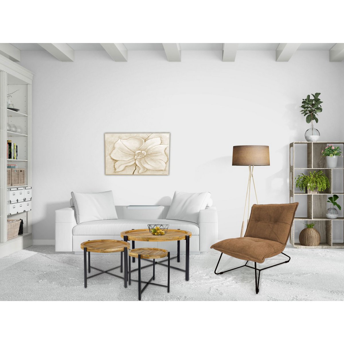 Bijzettafel ronde salontafel ø46xH45cm Sioux metalen frame