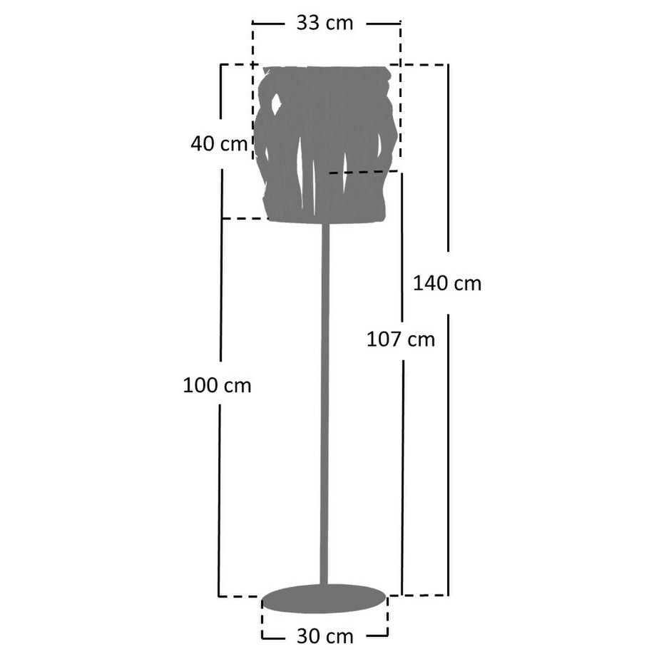 Vloerlamp drijfhout naturel/zwart 140 cm