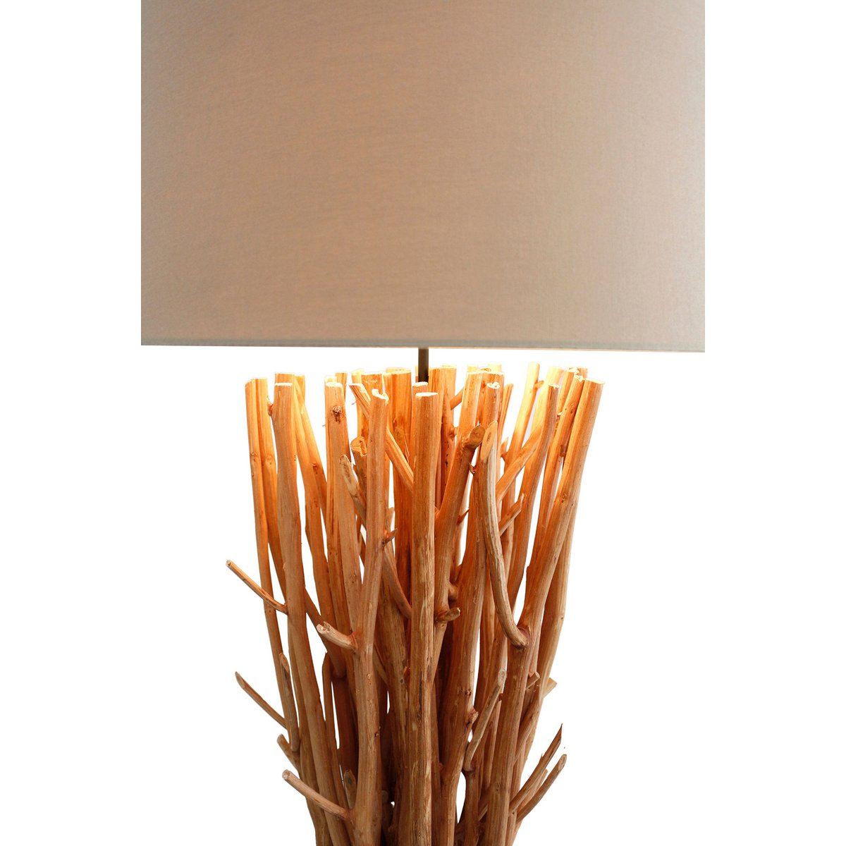 Vloerlamp drijfhout naturel/wit 175 cm