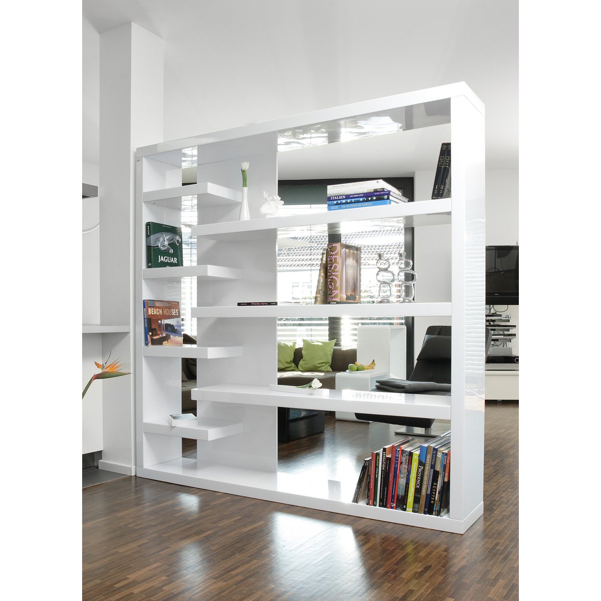 Roomdivider 200x35x200 cm wit