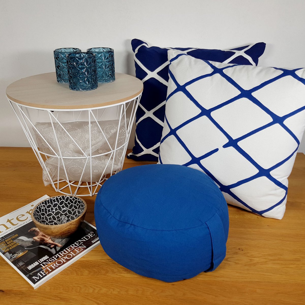 Yoga -kussens Meditatiekussenstoel Kushion Vloer kussen Lotus rond H 14 x Ø 31 cm Cover Wasbaar