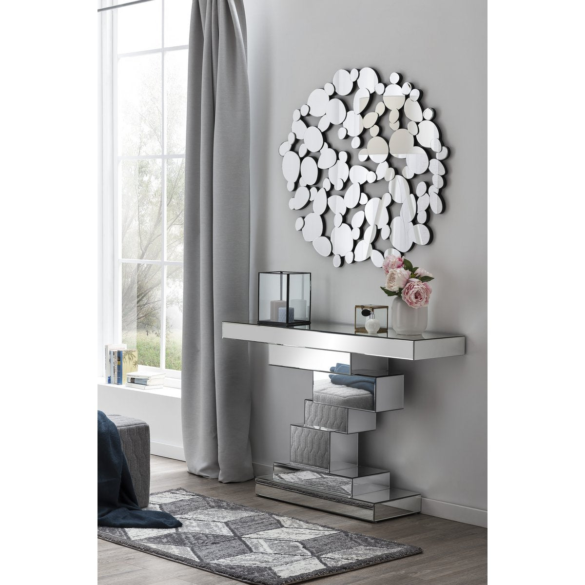 Tafel van MDF met spiegelglas