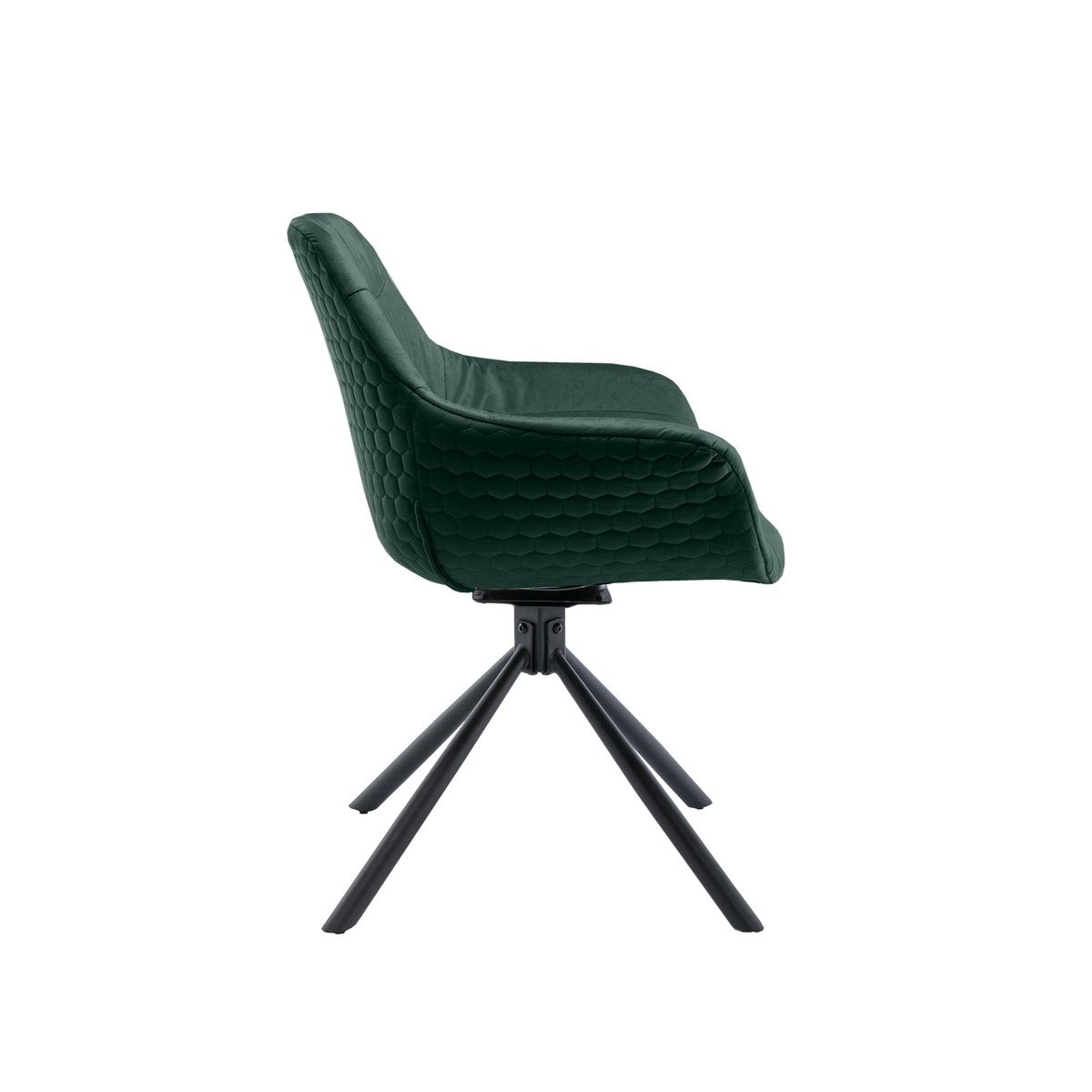 Fauteuil met honingraatstiksel in dennengroen fluweel