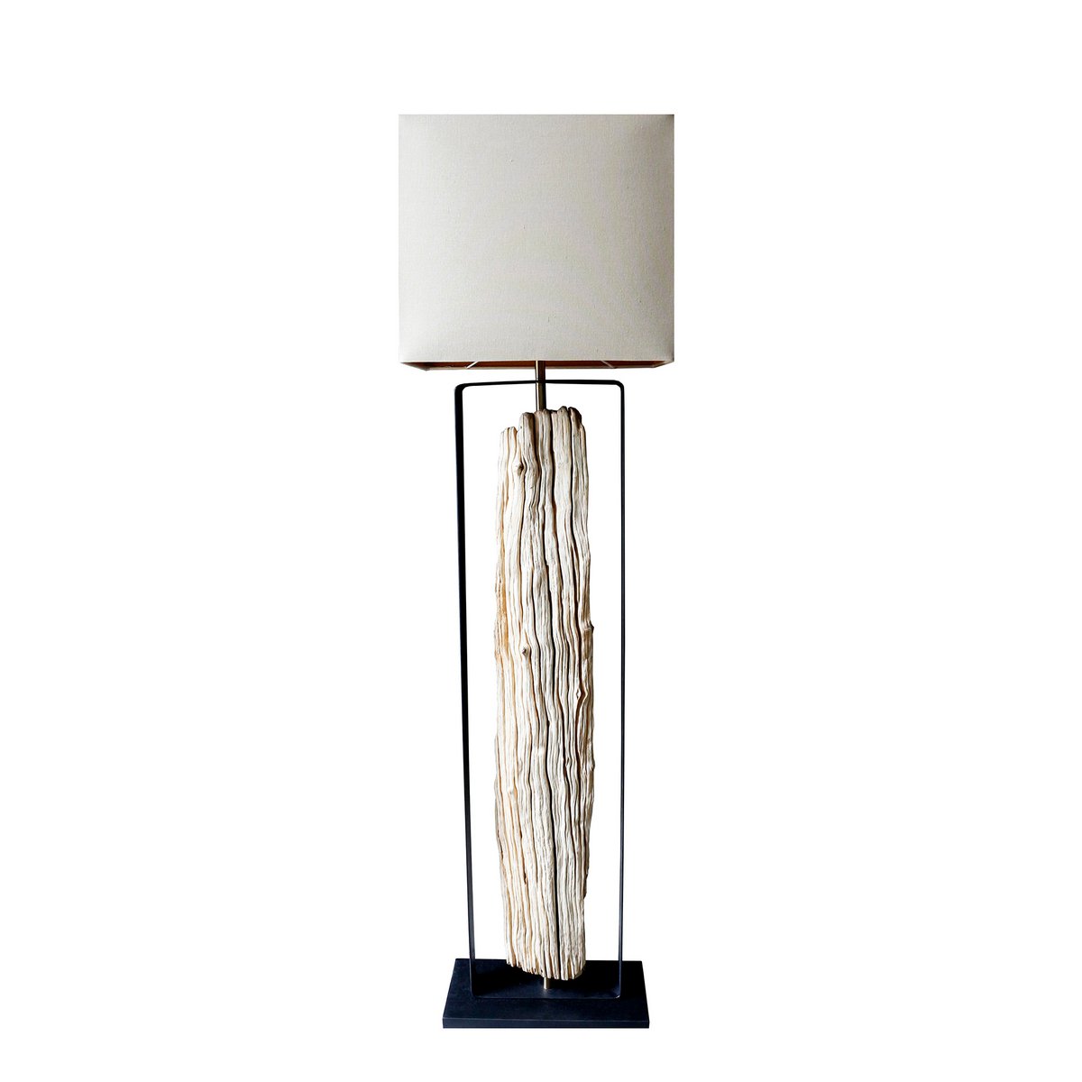 Vloerlamp drijfhout naturel/beige 165 cm