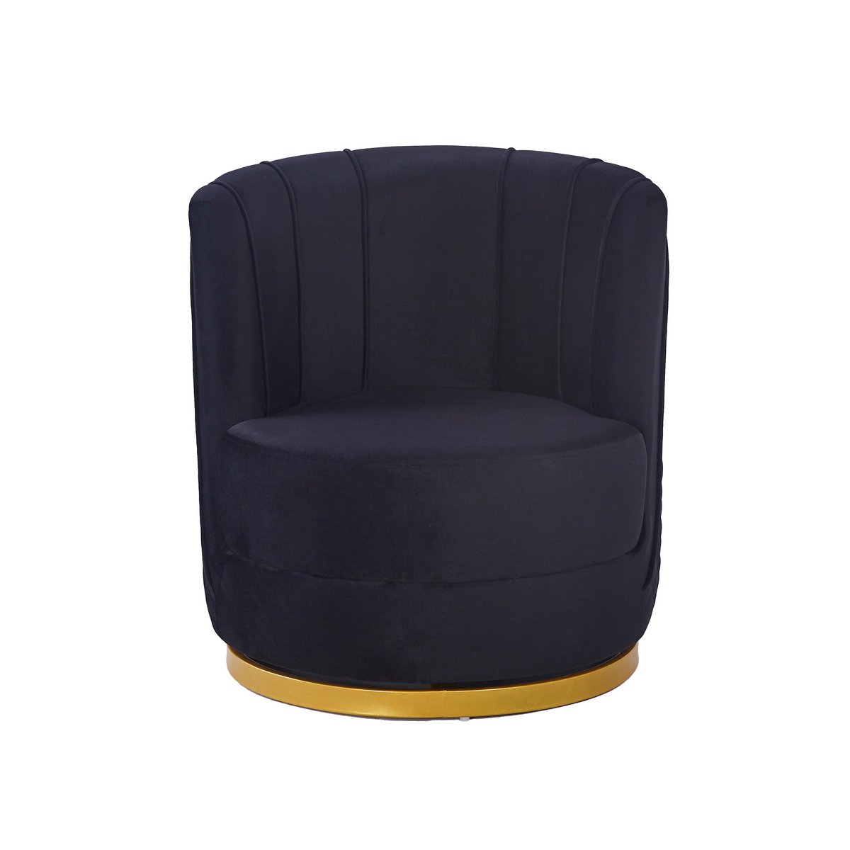 Zwart fluwelen draaifauteuil