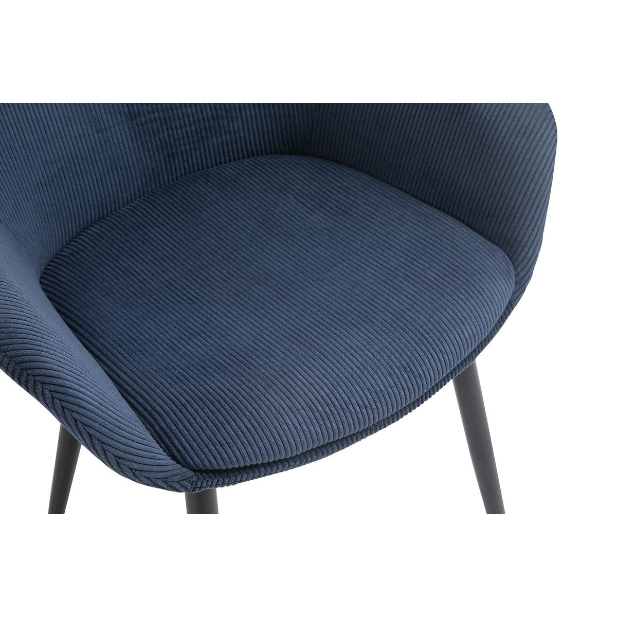 Set van 2 corduroy fauteuils, donkerblauw