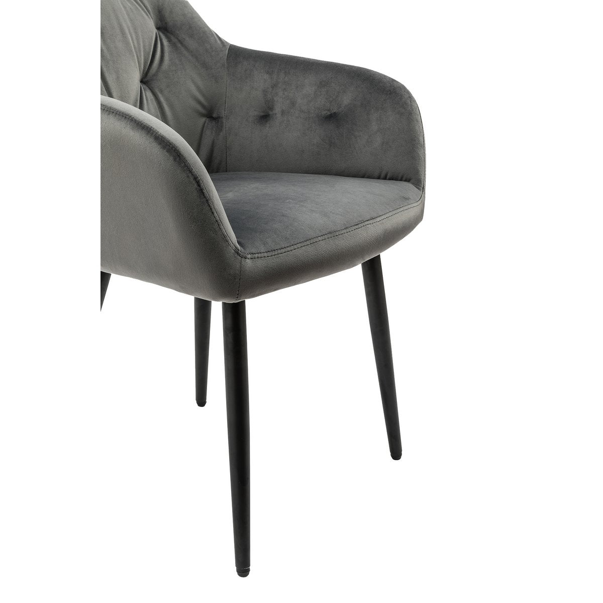 Grijze fluwelen fauteuil