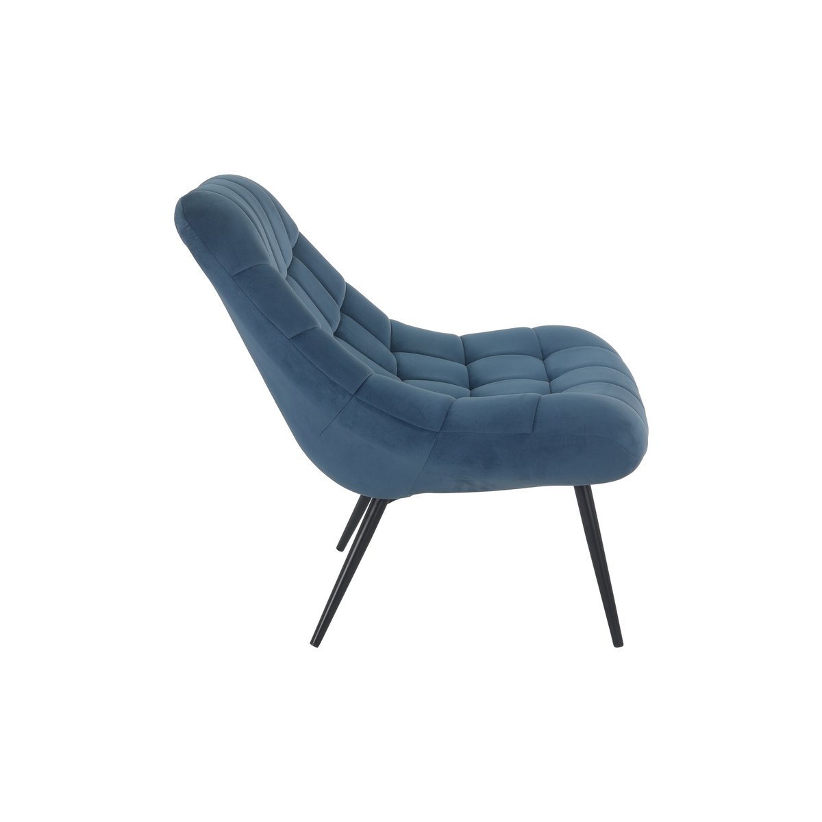 Fauteuil XXL velours blauw metaal zwart
