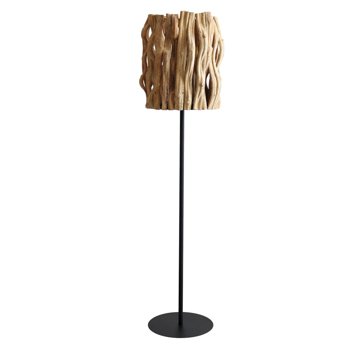 Vloerlamp drijfhout naturel/zwart 140 cm