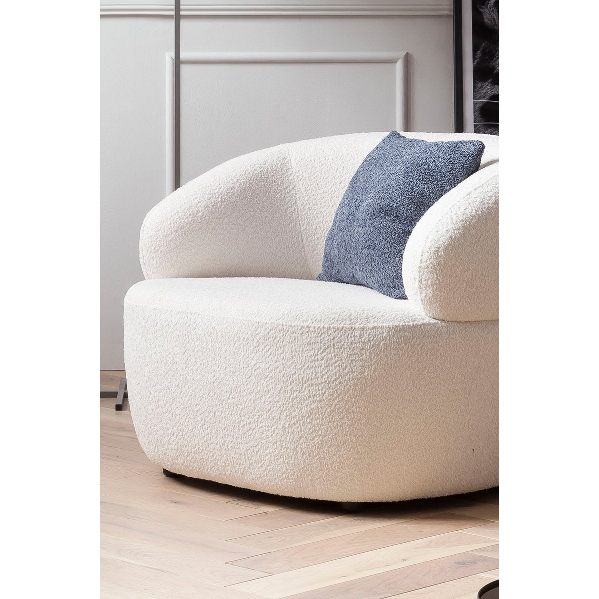Fauteuil bouclé stof wit