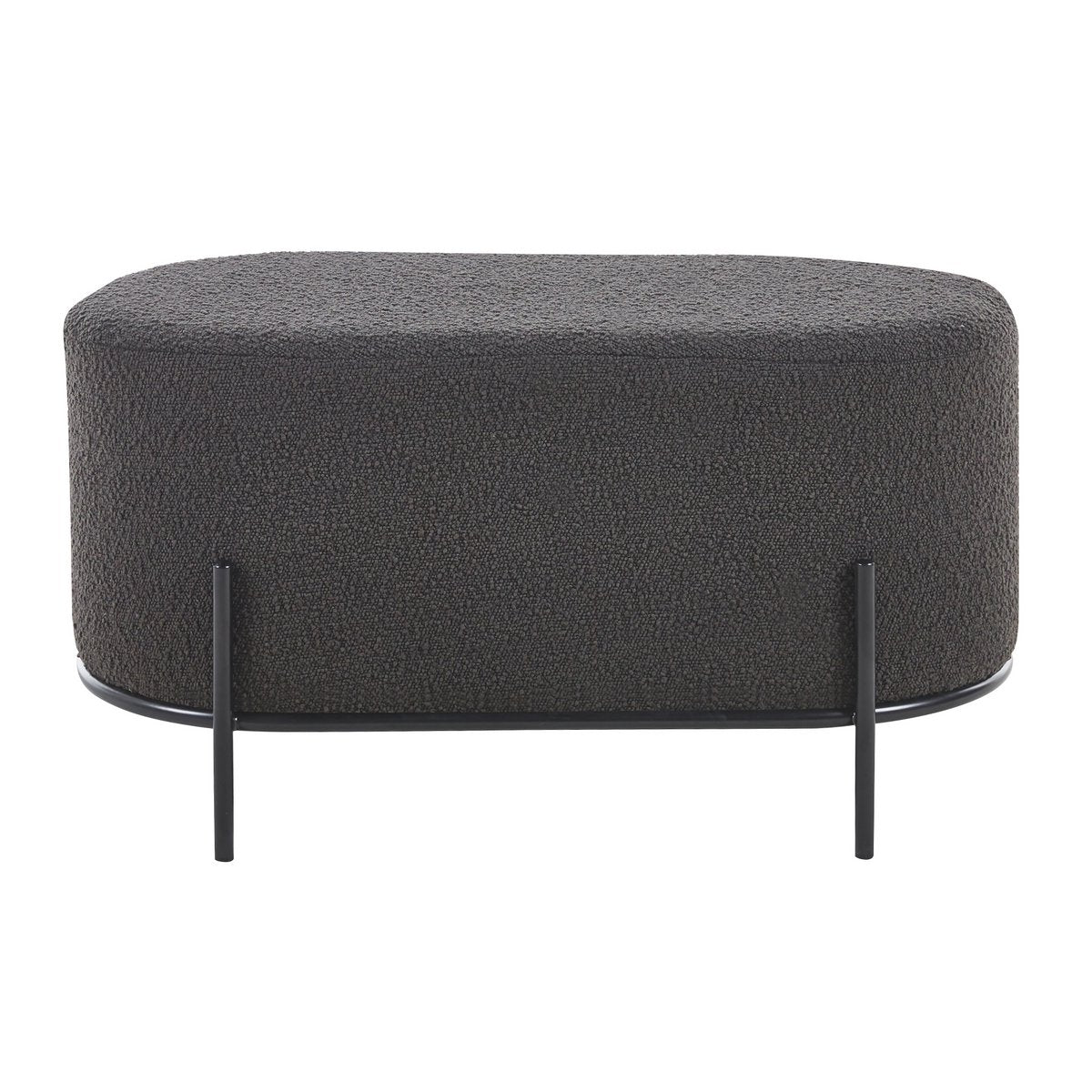 Polsterhocker Bouclé Stoff Antraciet