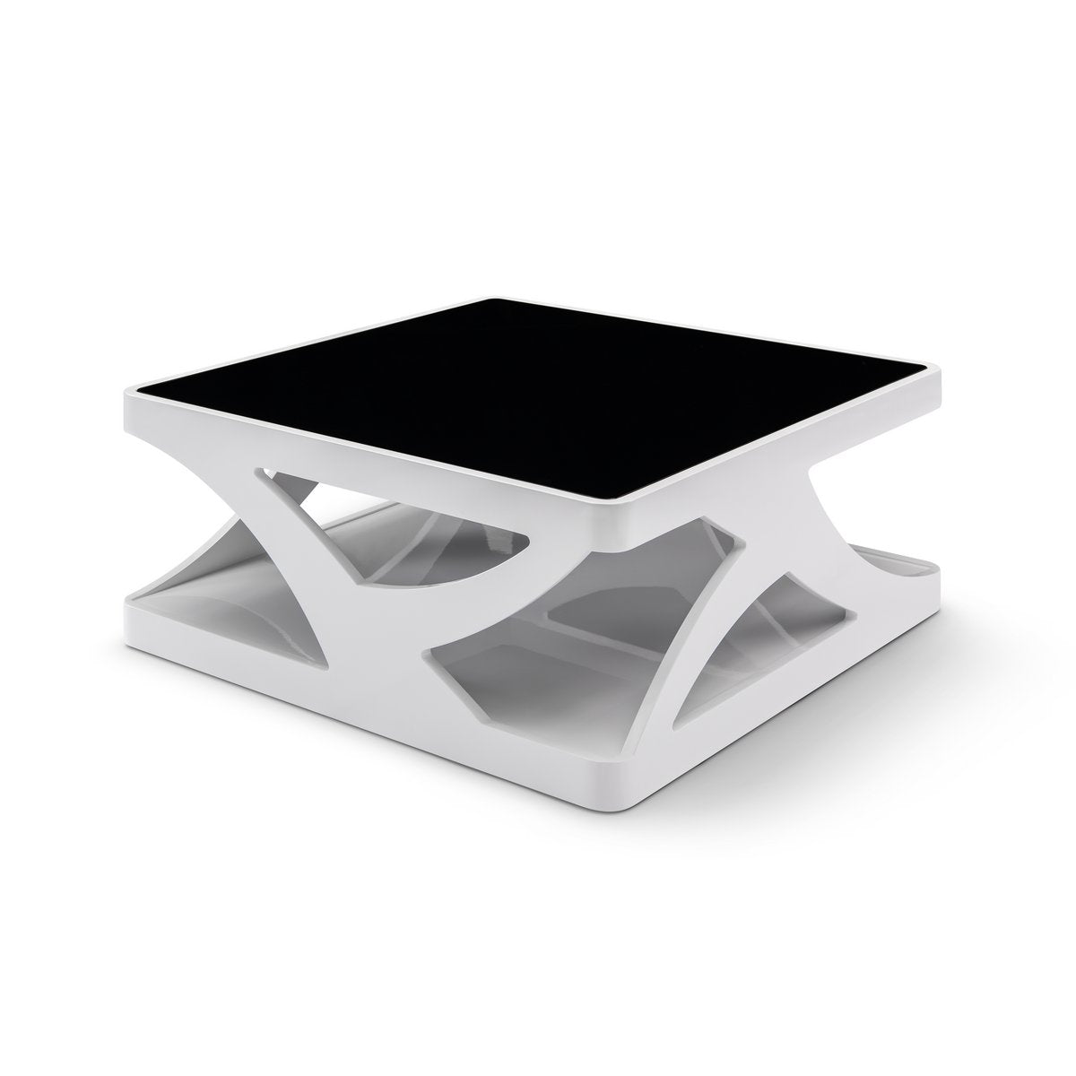 Salontafel 90x90 cm wit/zwart