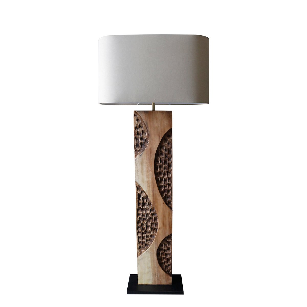 Vloerlamp acacia/linnen naturel 171 cm