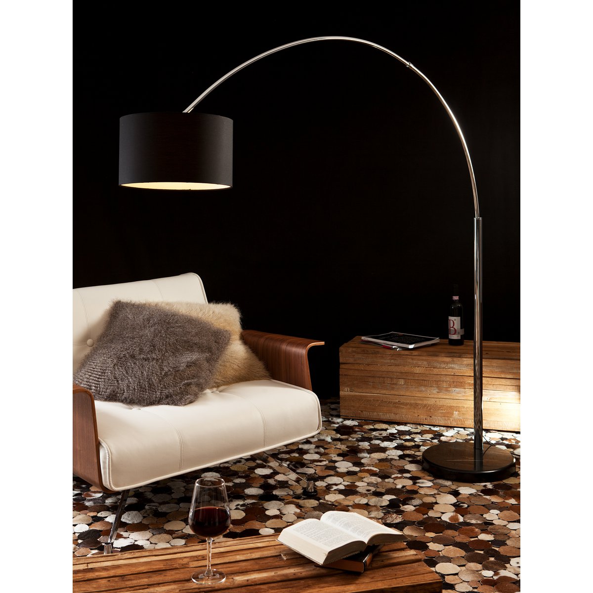 Booglamp 210 cm zwart