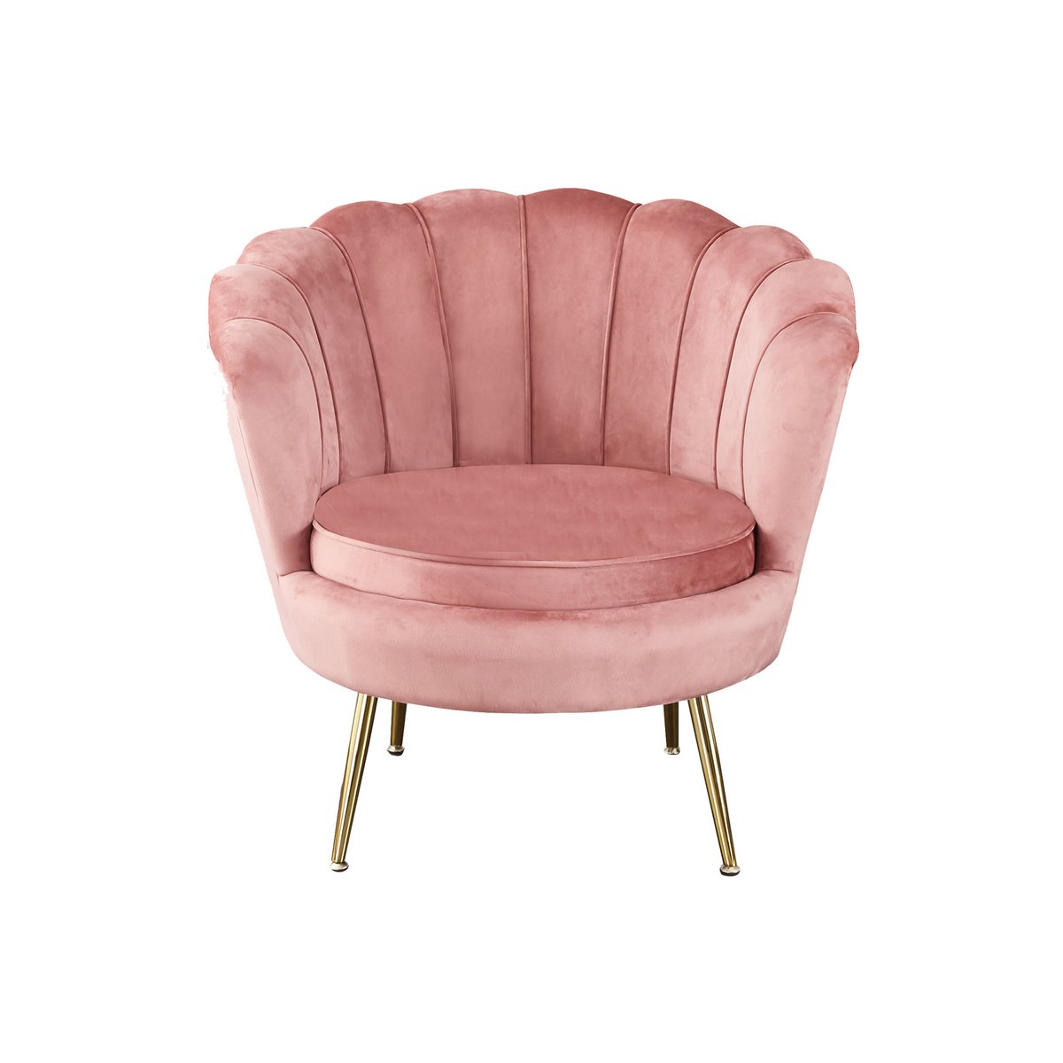 Shell fauteuil in fluweel Rose
