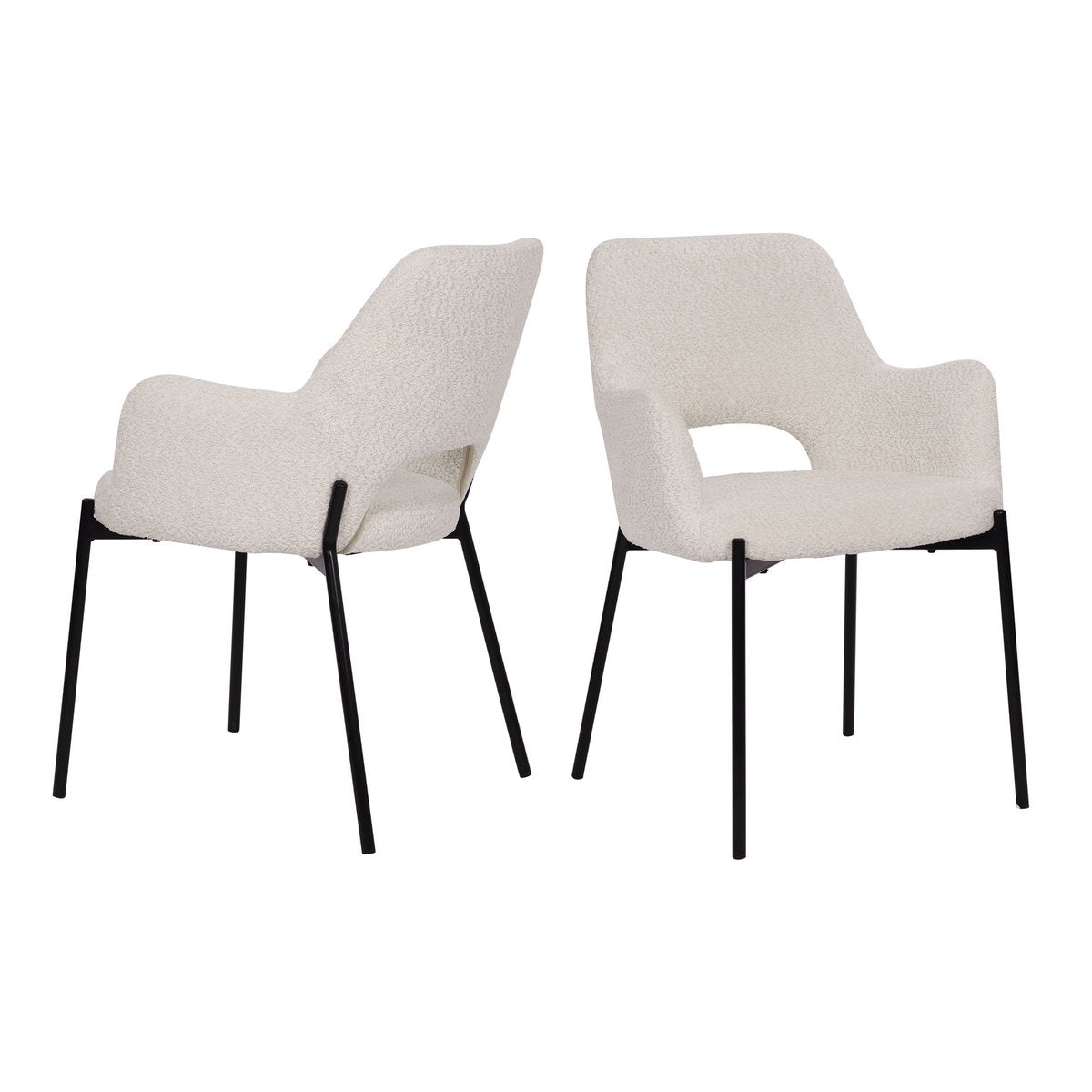 Fauteuilset van 2 met uitgesneden rugleuning