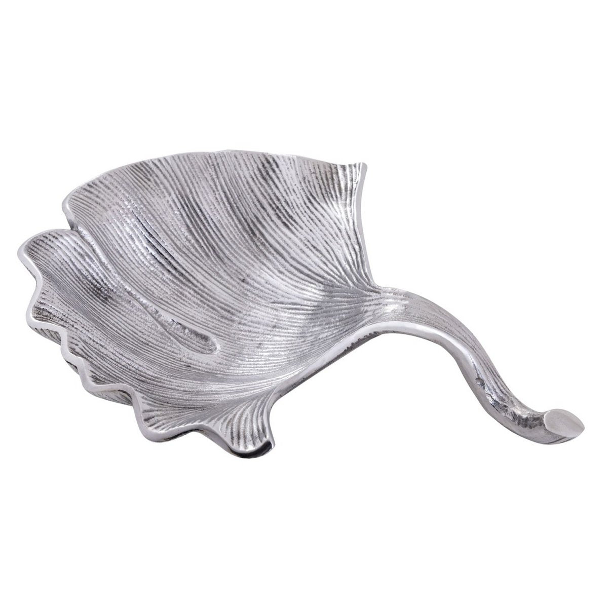 Decoratieve schaal aluminium ginkgo groot goud of zilveren bladschaal