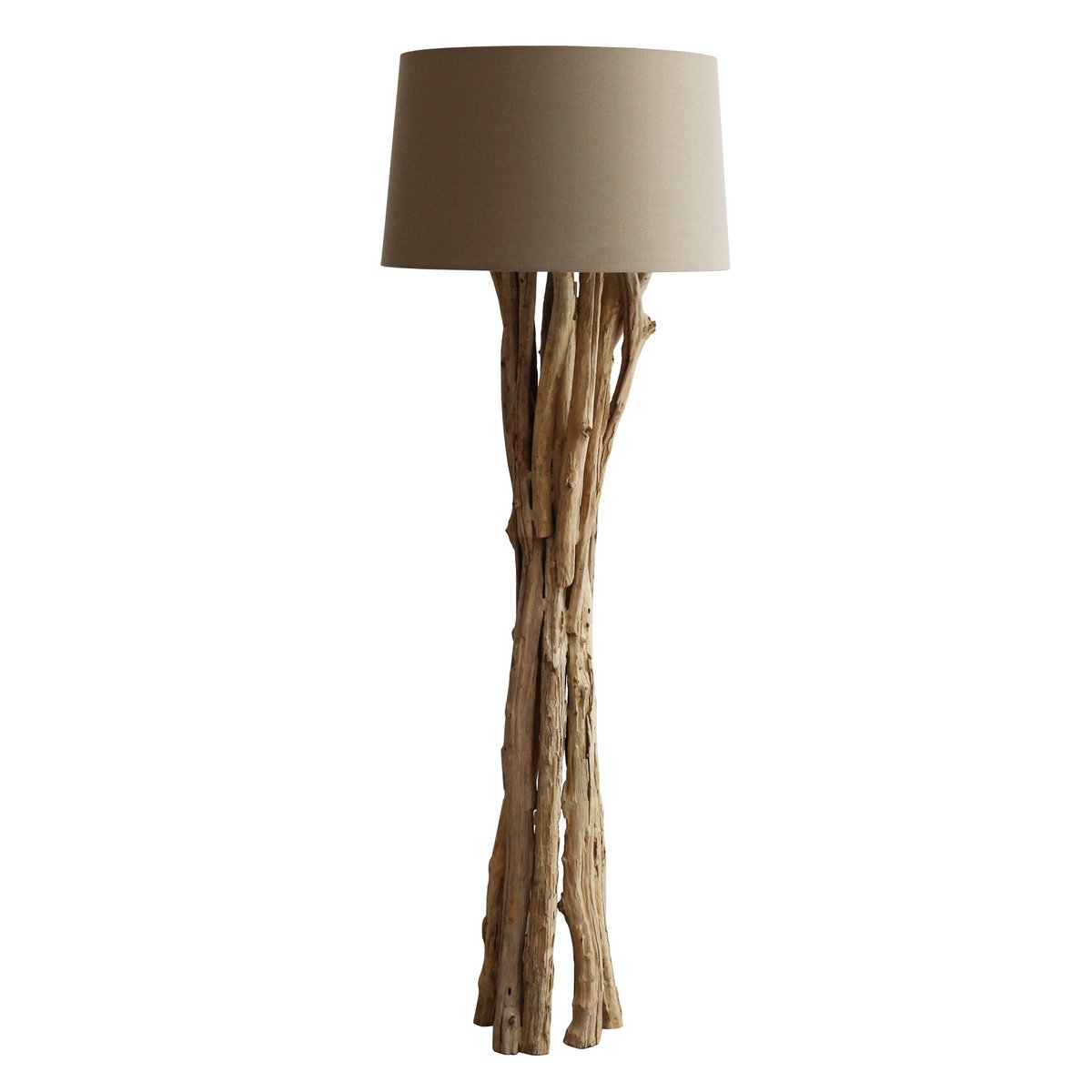 Vloerlamp drijfhout wit 145 cm