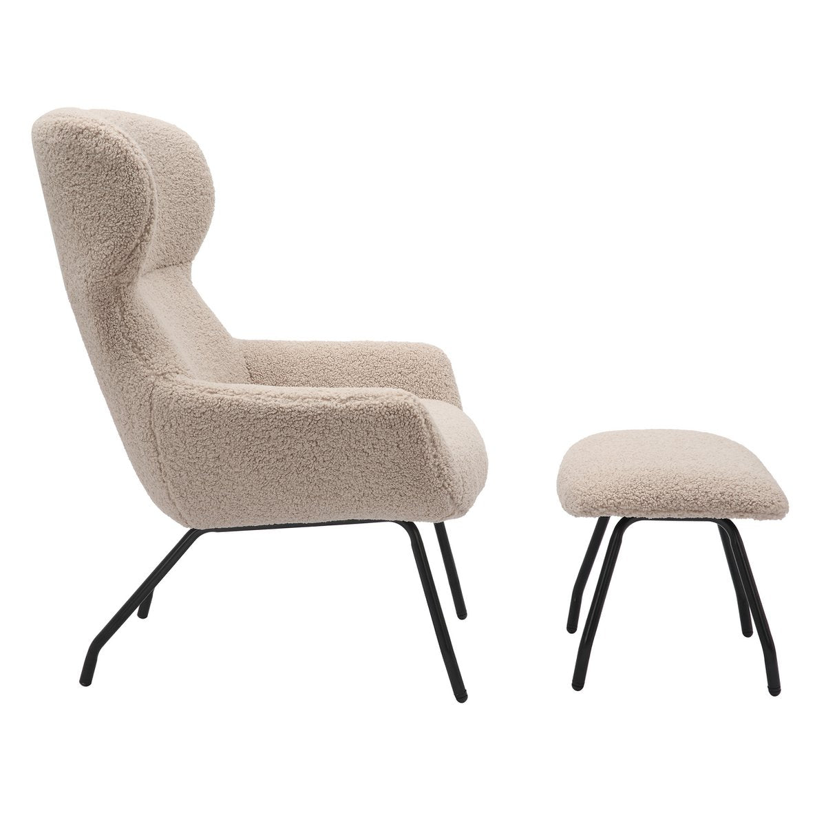 Fauteuil- en krukset teddybont taupe