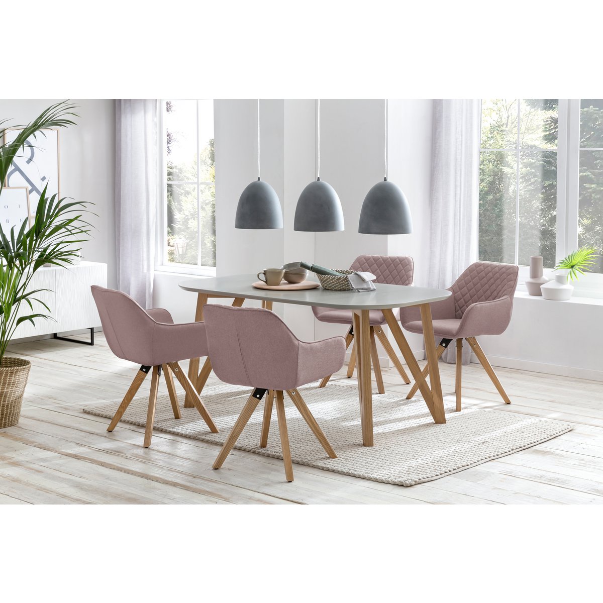 Eettafel 180x90x76 cm grijs eiken