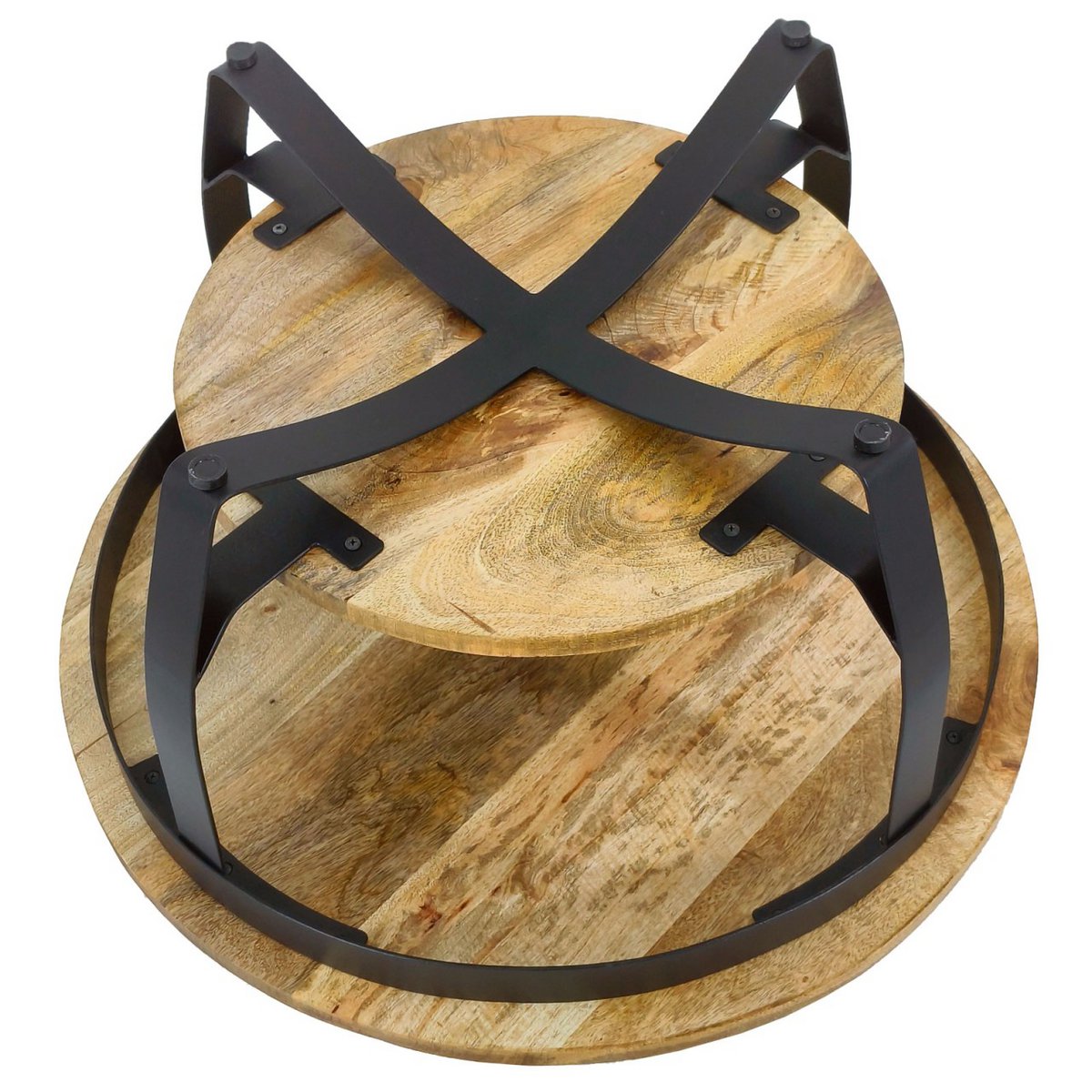 Salontafel rond ø65cm bijzettafel Los Angeles metalen frame zwart