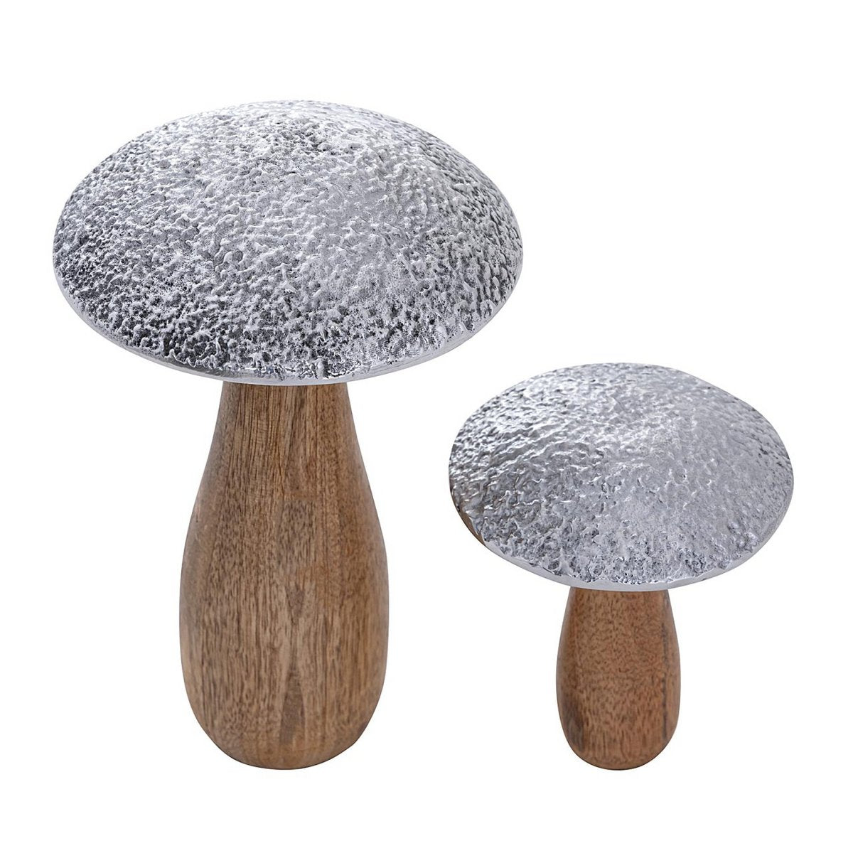 Deco-figuren 2 Set paddestoelen H20/12x13/9cm display mastbox 12x 2-delige mango-hout