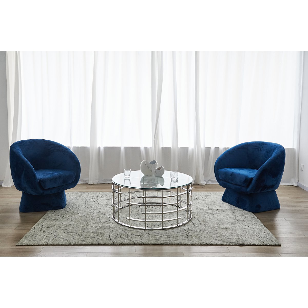 Salontafel zilver Ø 90 cm