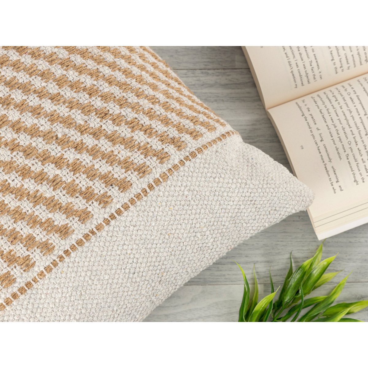 Sofak -kralen 40x40cm Set 2 Decoratieve kussens Decoratieve kussens Katoen en Jute Natuur