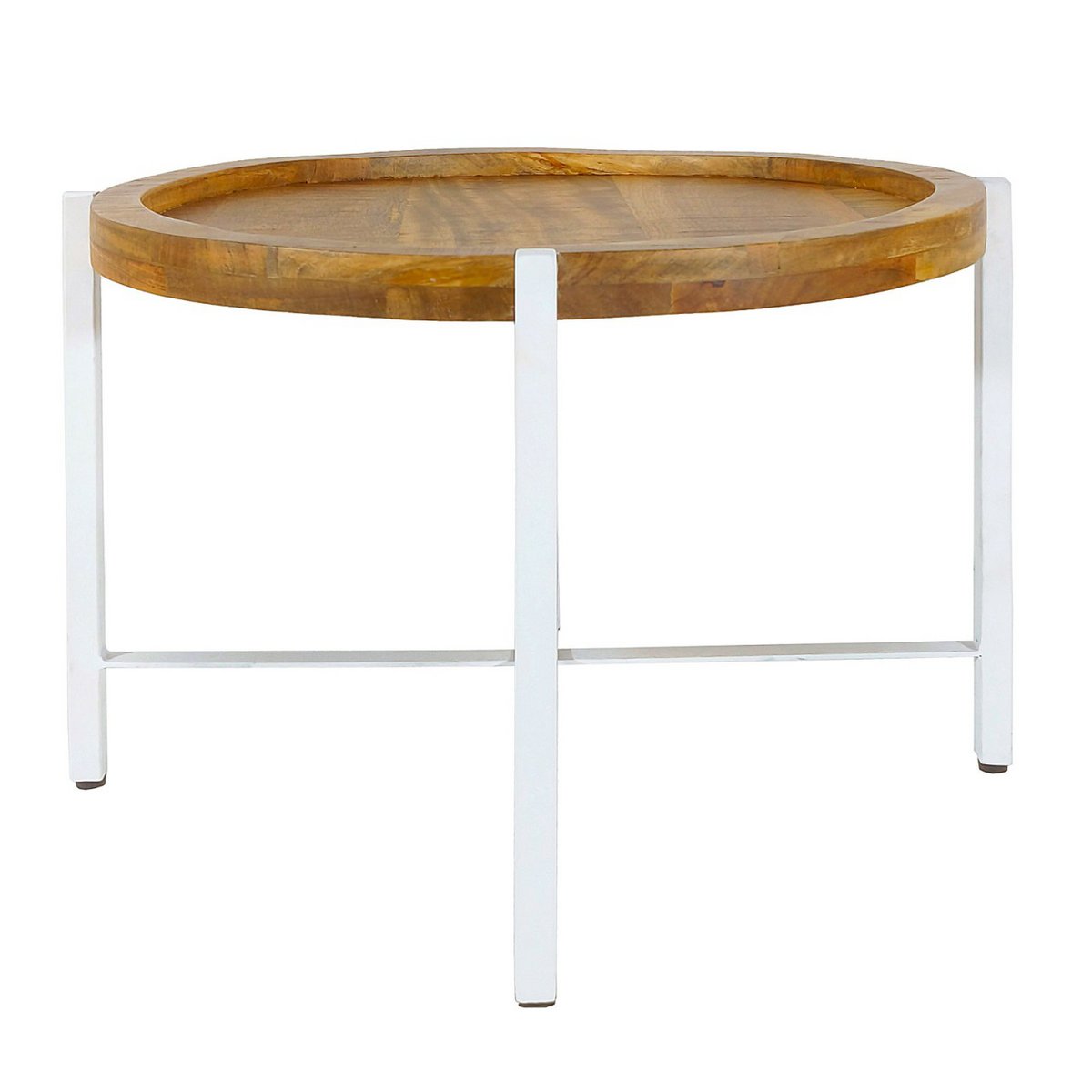 Salontafel Ø75cm bijzettafel woonkamer tafel rond sioux metalen frame