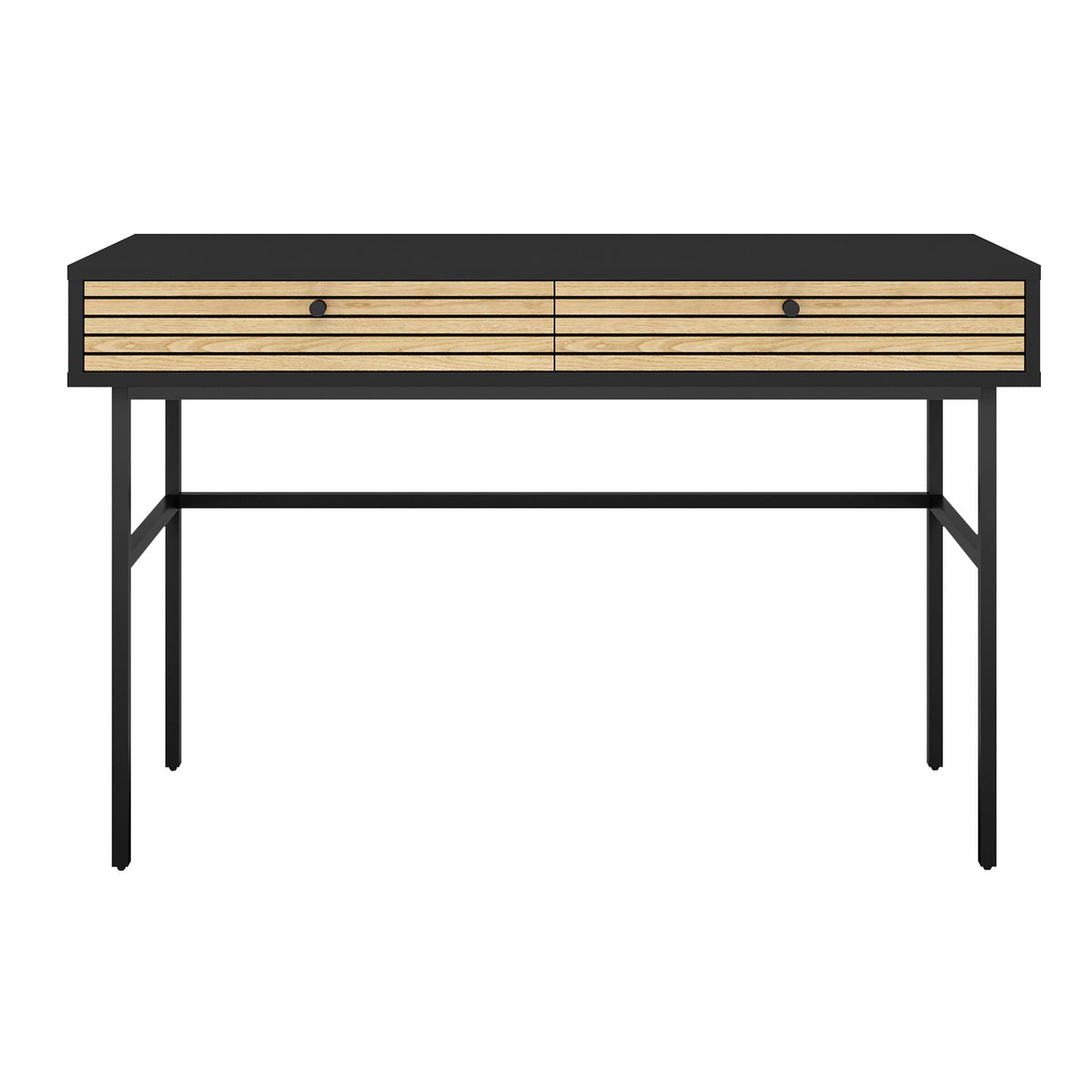 Bureau zwart/eiken echt houtfineer