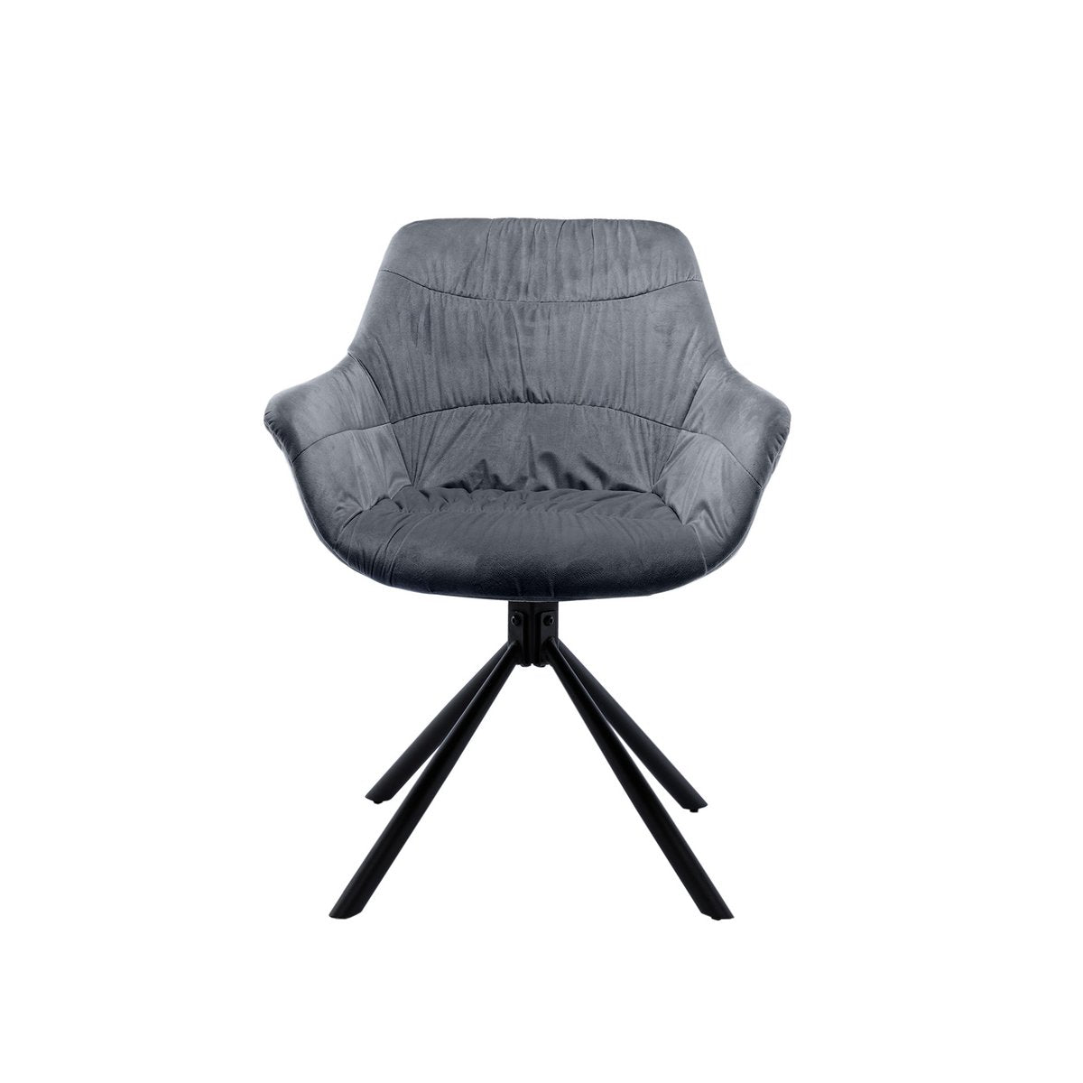 Fauteuil met honingraatstiksel in grijs fluweel