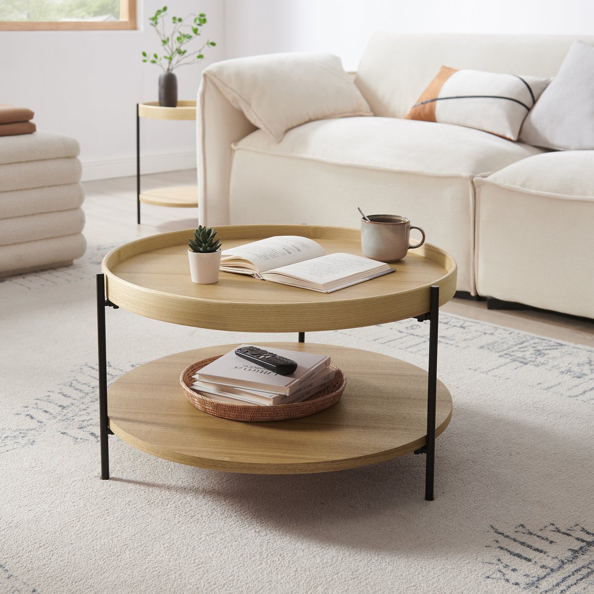 Salontafel Ø 69 cm eiken