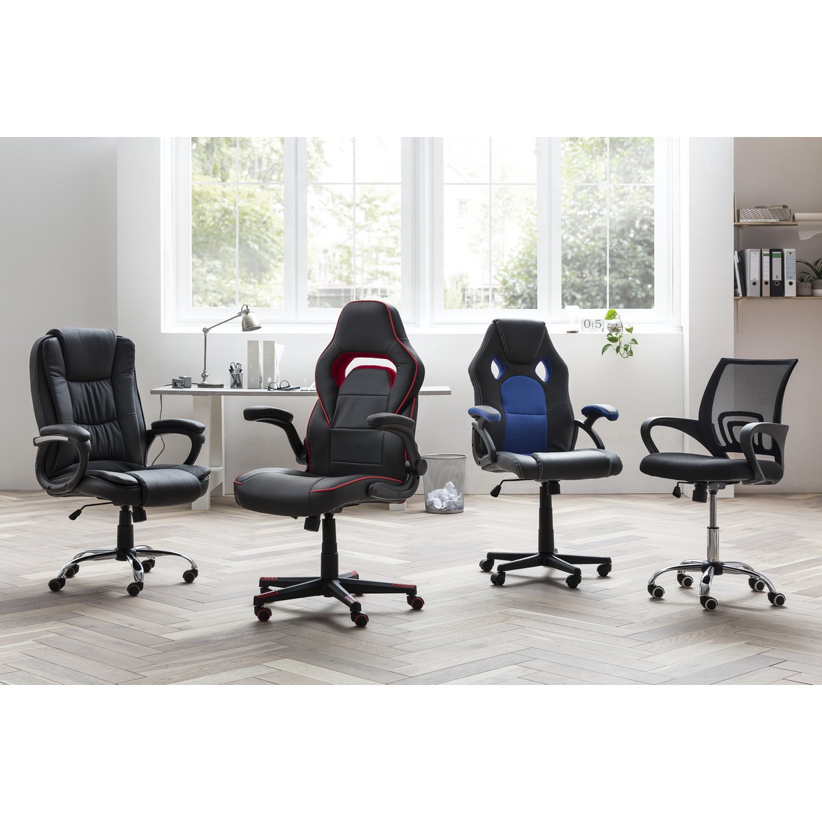 Bureaustoel met mesh bekleding, zwart/grijs