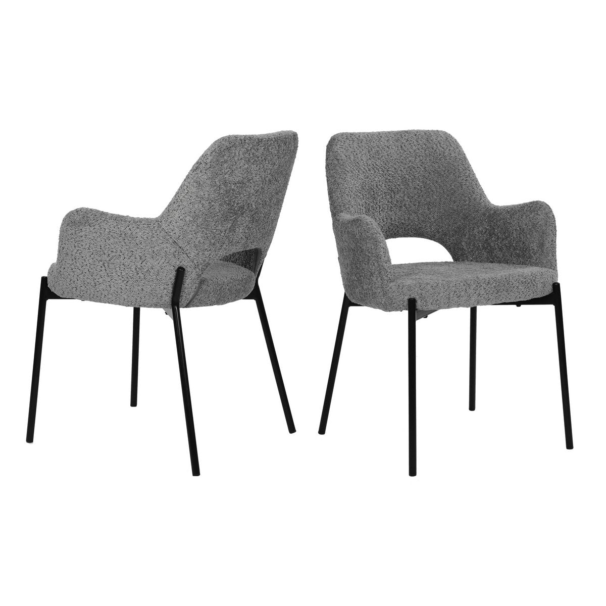 Fauteuilset van 2 met uitgesneden rugleuning