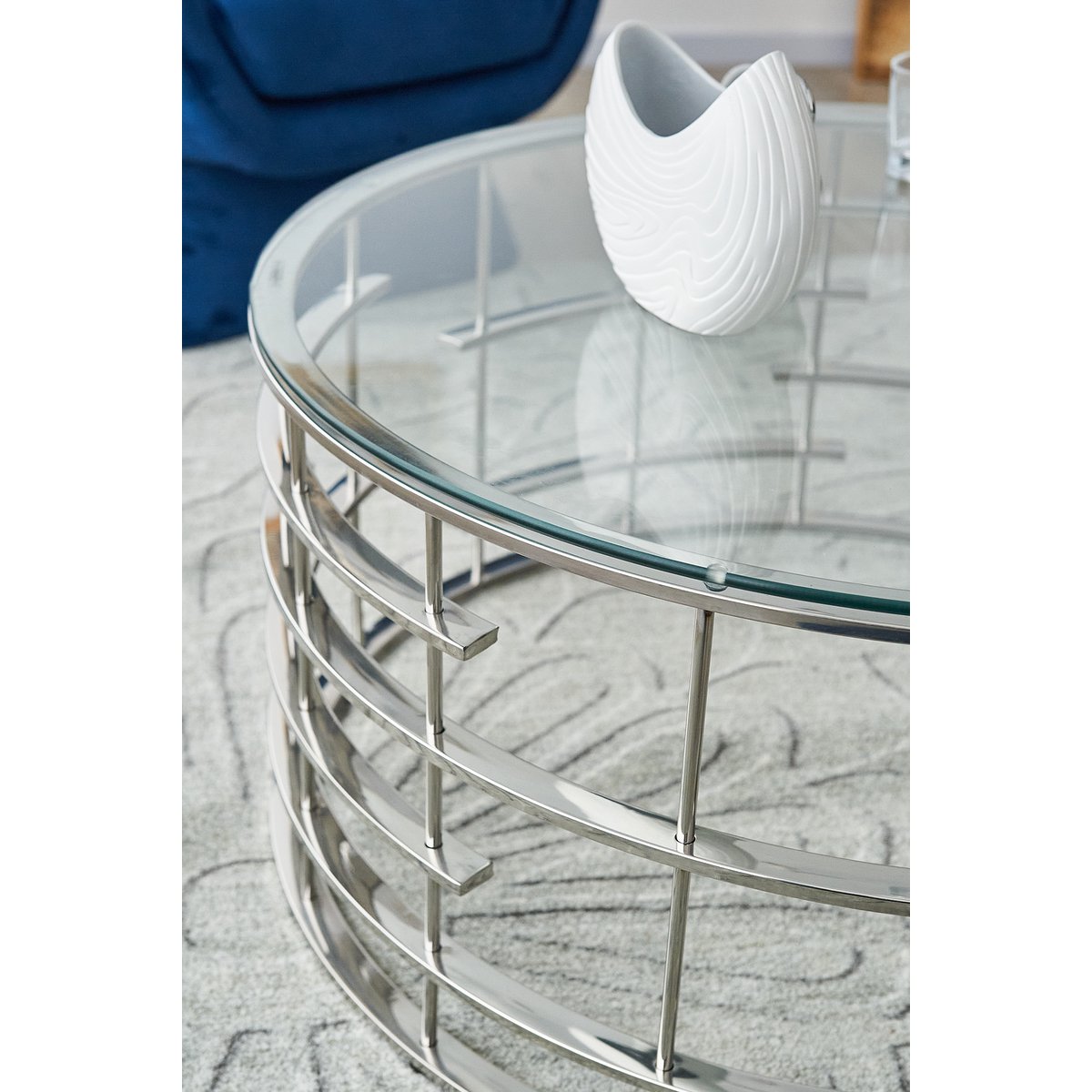 Salontafel zilver Ø 90 cm