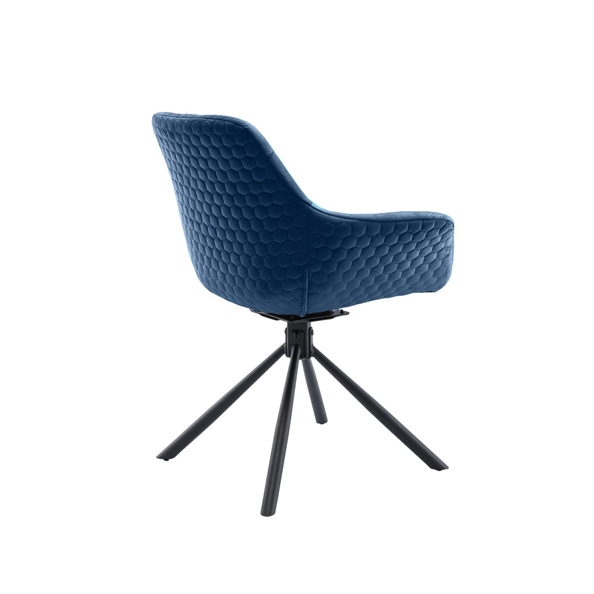 Fauteuil met honingraatstiksel in fluweelblauw