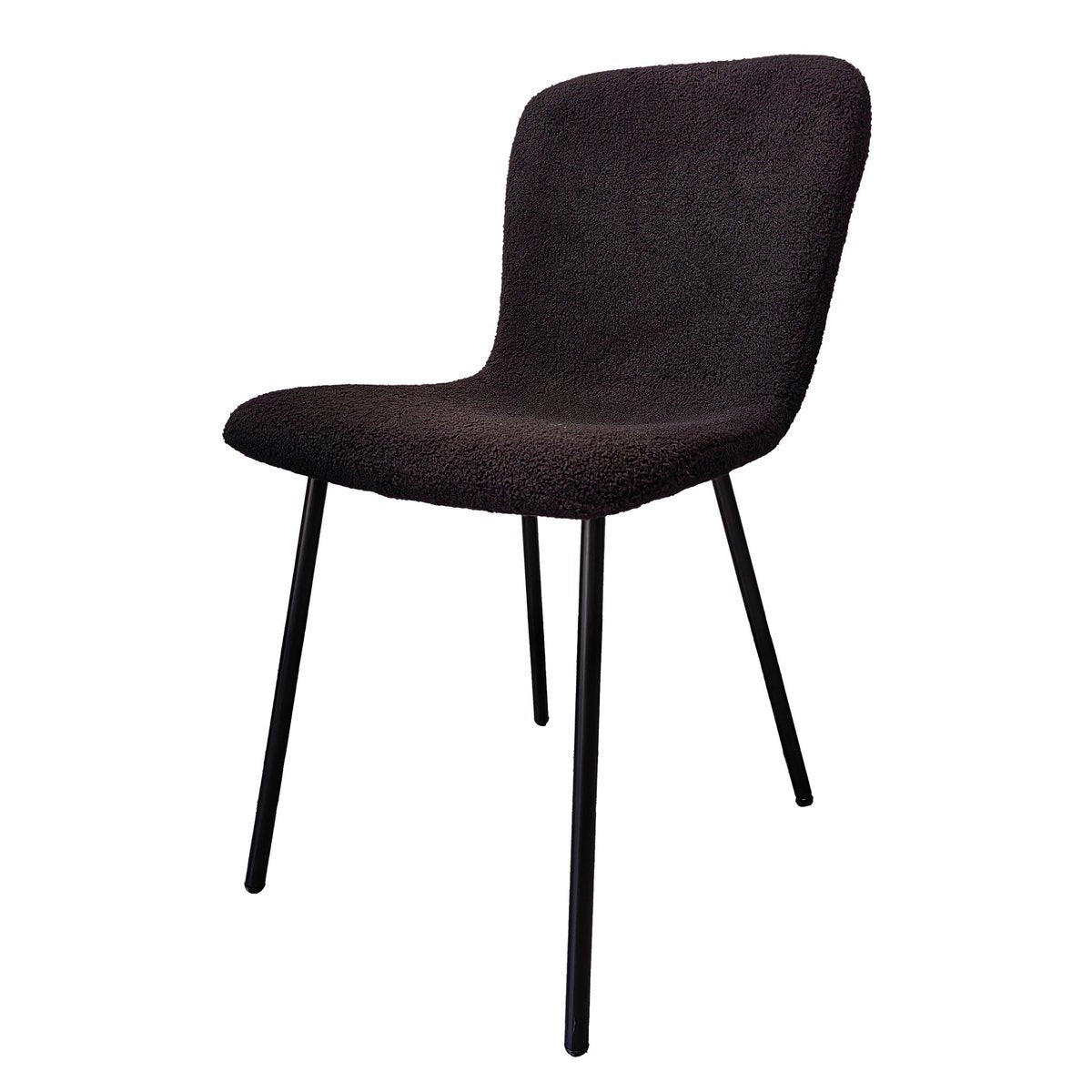 Bouclélook stoelenset van 4 zwart