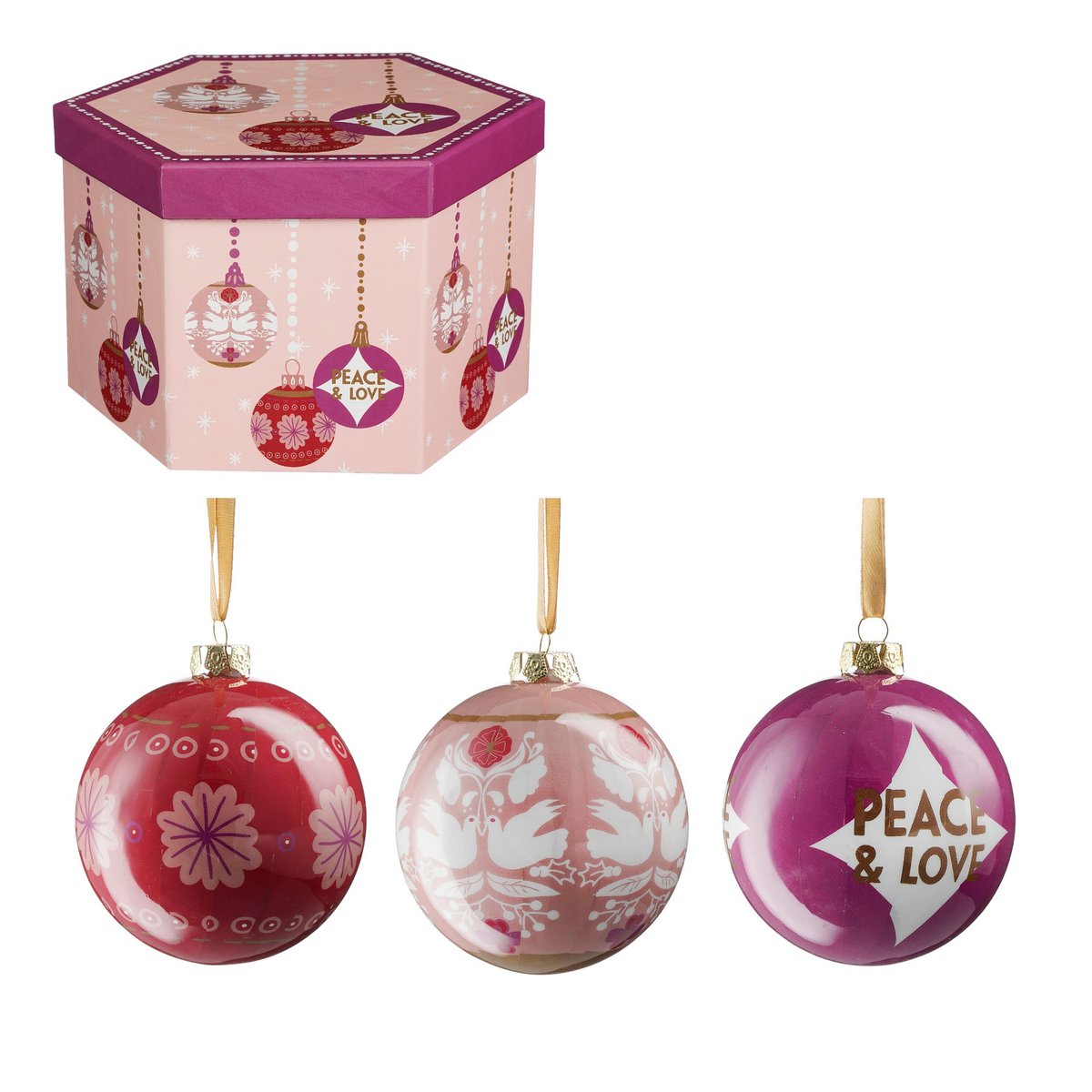 Kerstballen set  Rood