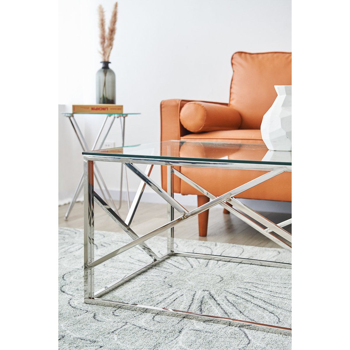 Salontafel zilver 120x60 cm