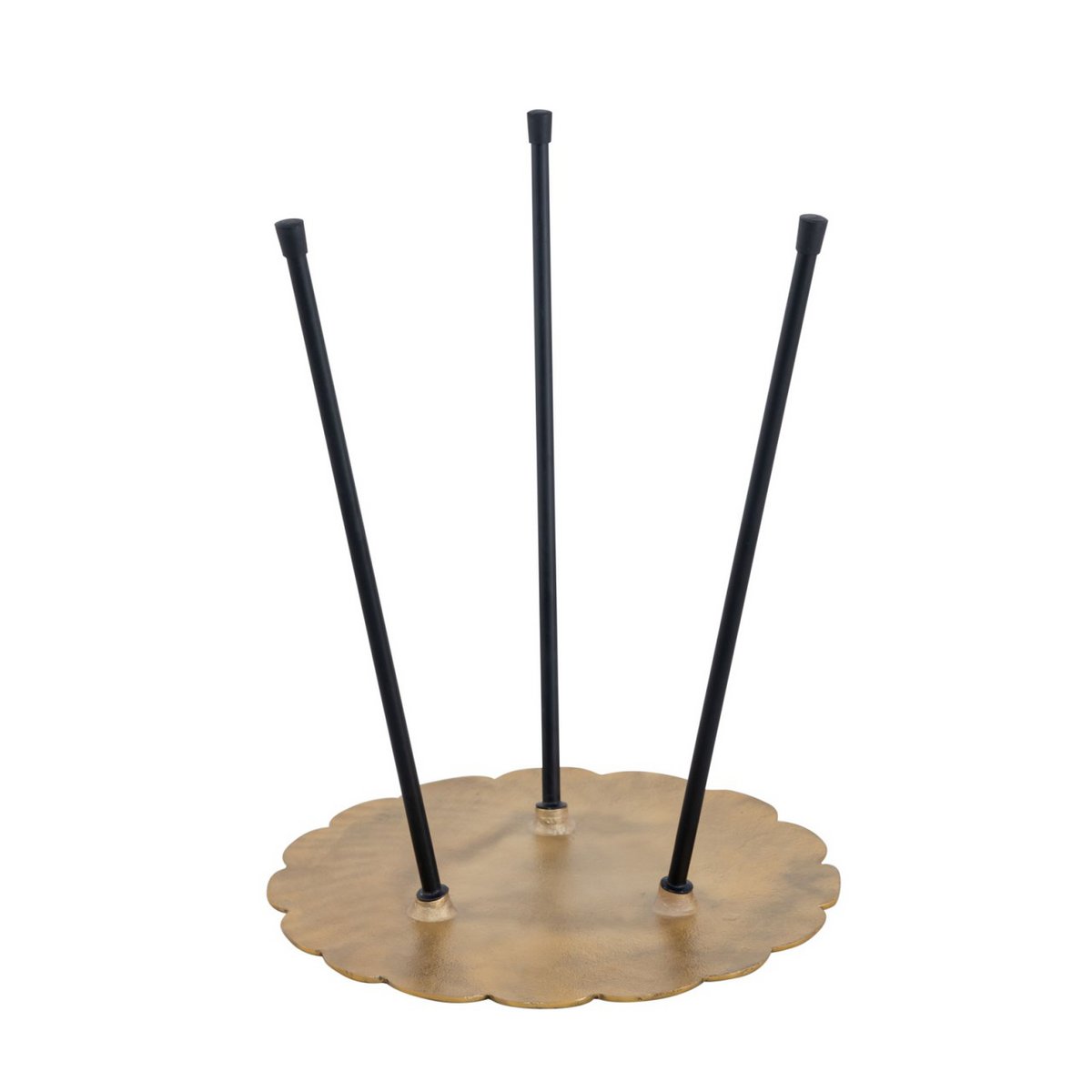 Bijzitter metalen decoratieve tafel Hilton Ø 35 x H 45 cm ronde aluminium met structuur zilver of goud