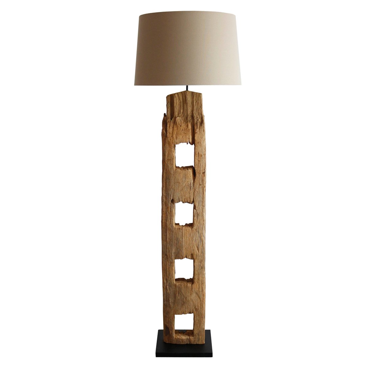 Vloerlamp drijfhout antiek wit 175 cm