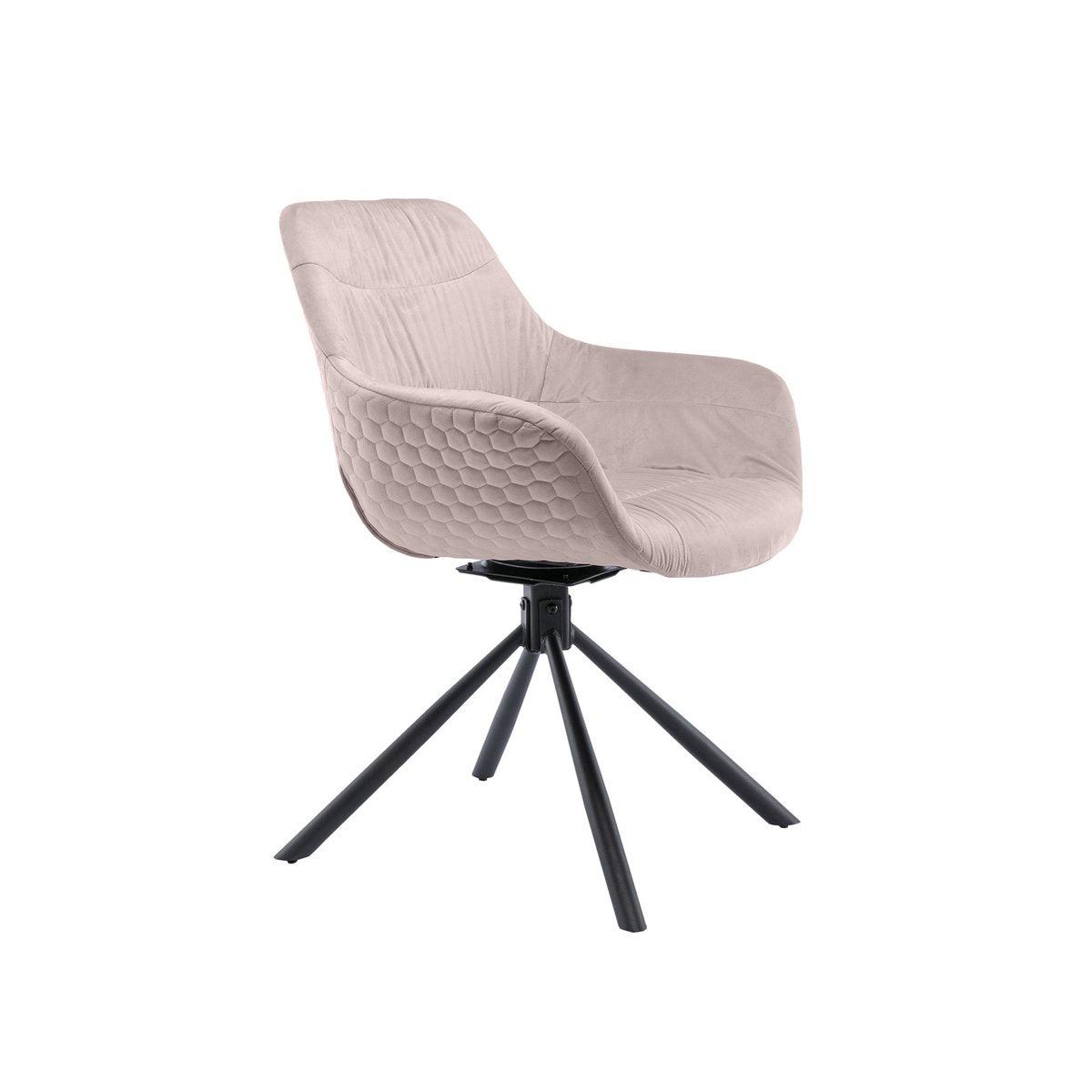 Fauteuil met honingraatstiksel in roze fluweel